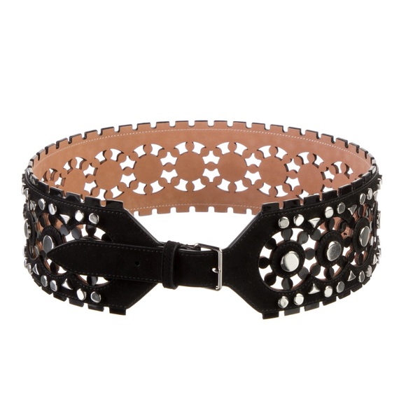 black suede corset belt